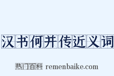 汉书何并传近义词是什么意思的图片